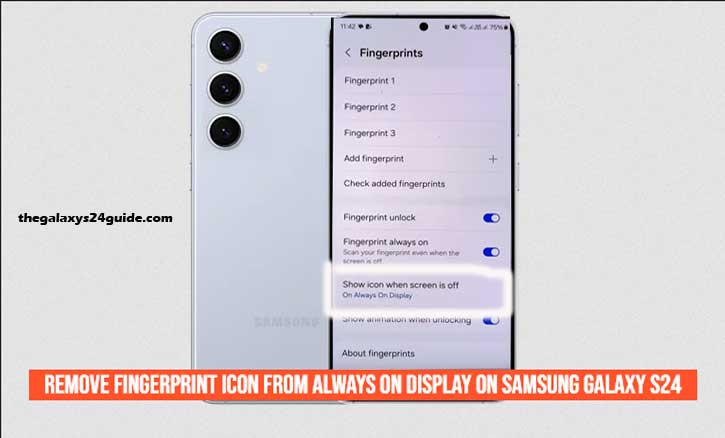 how to remove fingerprint icon from always on display on samsung galaxy s24