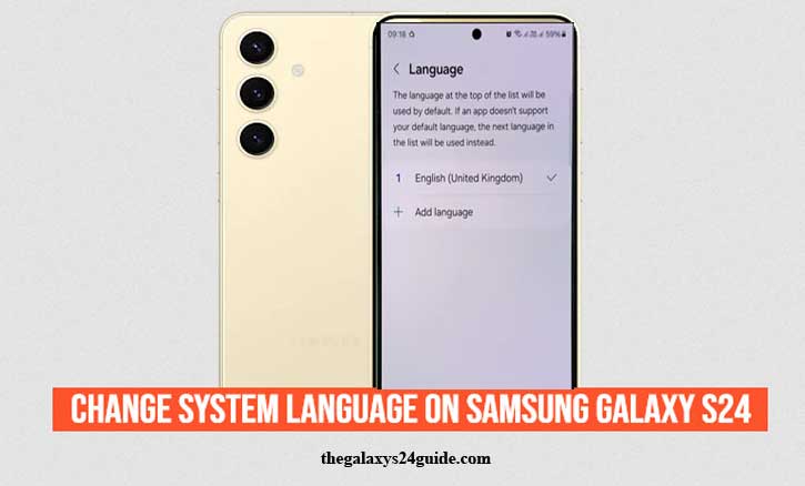 how to change system language on Samsung Galaxy S24