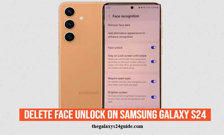 how to delete face unlock on Samsung Galaxy S24