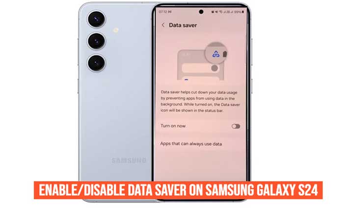 how to enable/disable data saver on samsung galaxy s24