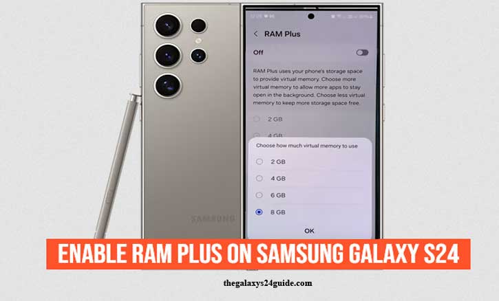 how to enable RAM Plus on Samsung Galaxy S24