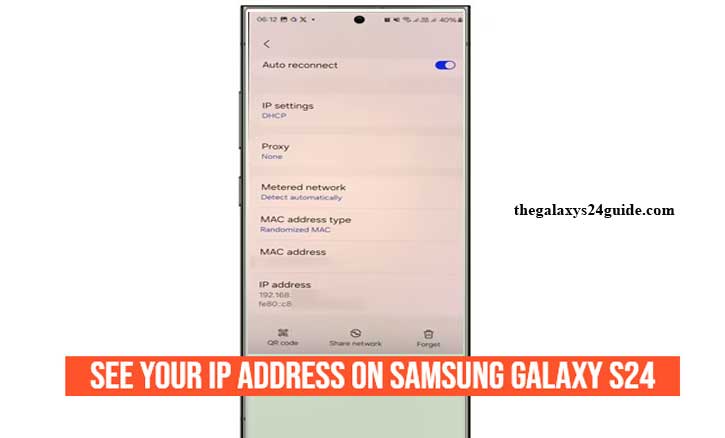 how to see your ip address on samsung galaxy s24