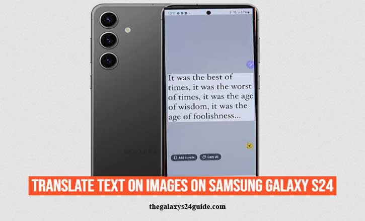 how to translate text on images on samsung galaxy s24