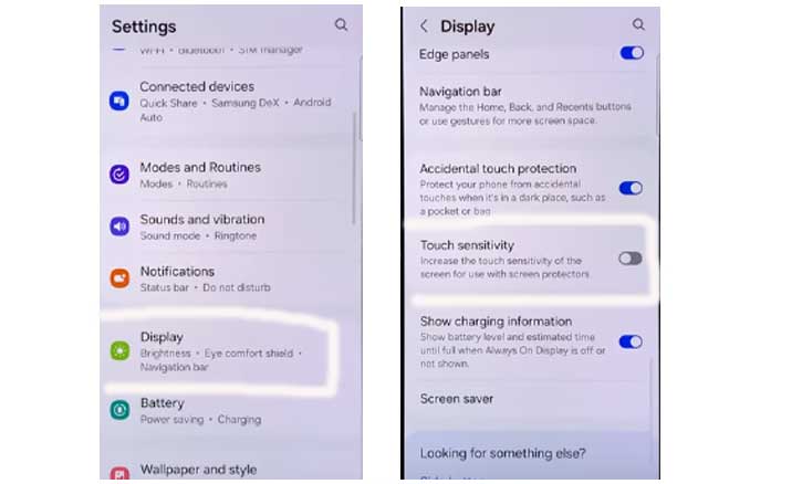 increase touch sensitivity on samsung galaxy s24