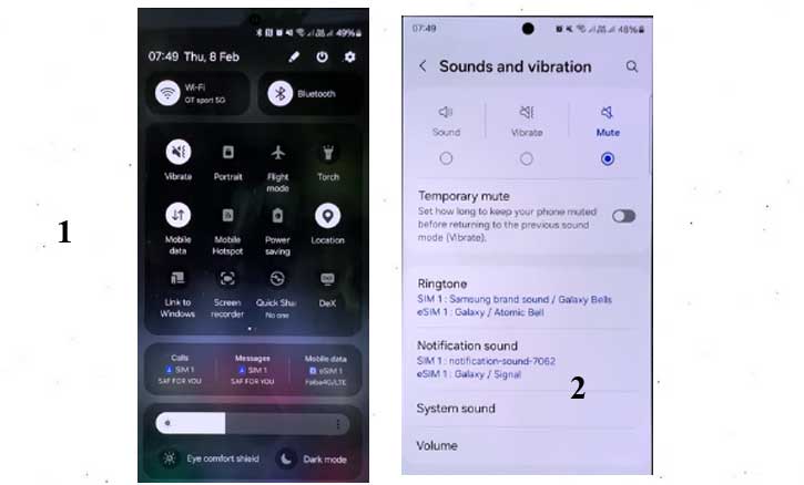 mute all notifications on samsung galaxy s24