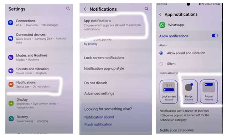 hide whatsapp notifications on lock screen of samsung galaxy s24