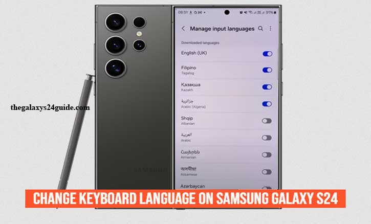 how to change keyboard language on samsung galaxy s24