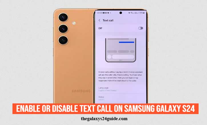 how to enable or disable text call on samsung galaxy s24