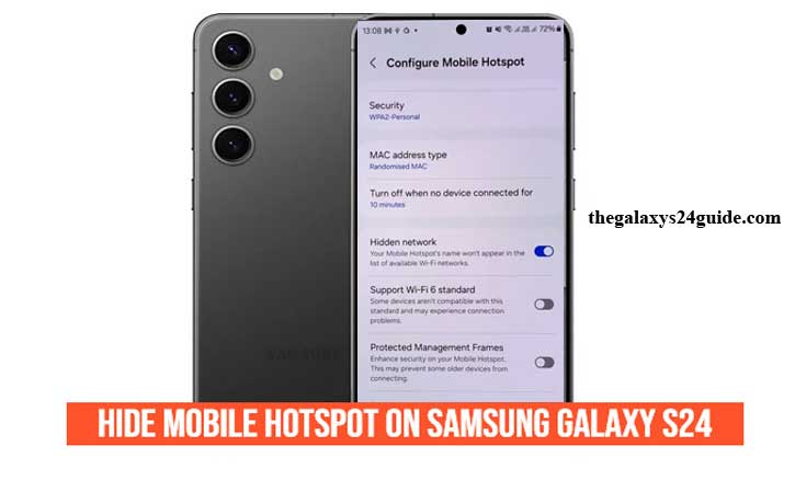how to hide mobile hotspot on samsung galaxy s24