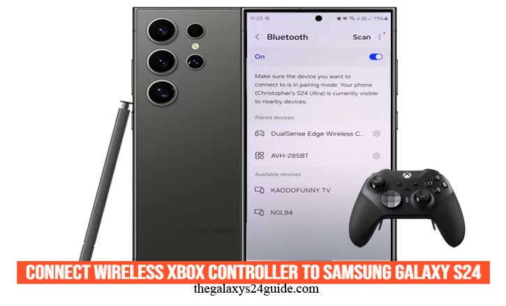 how to connect wireless xbox controller to Samsung Galaxy S24