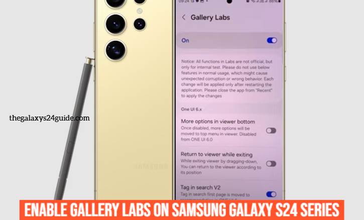 how to enable gallery labs on samsung galaxy s24