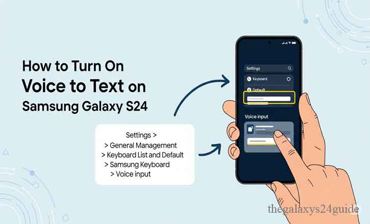 how to turn on voice to text on samsung galaxy s24