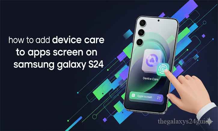 how to add device care to apps screen on samsung galaxy s24
